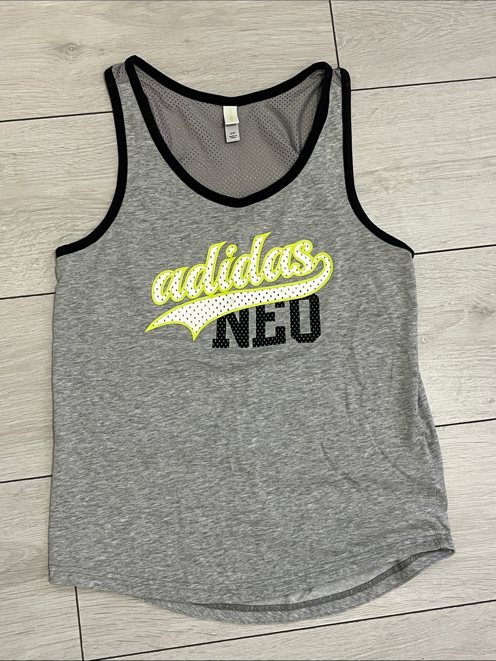 Adidas Neo Logo Gray Tank Top with Mesh Back